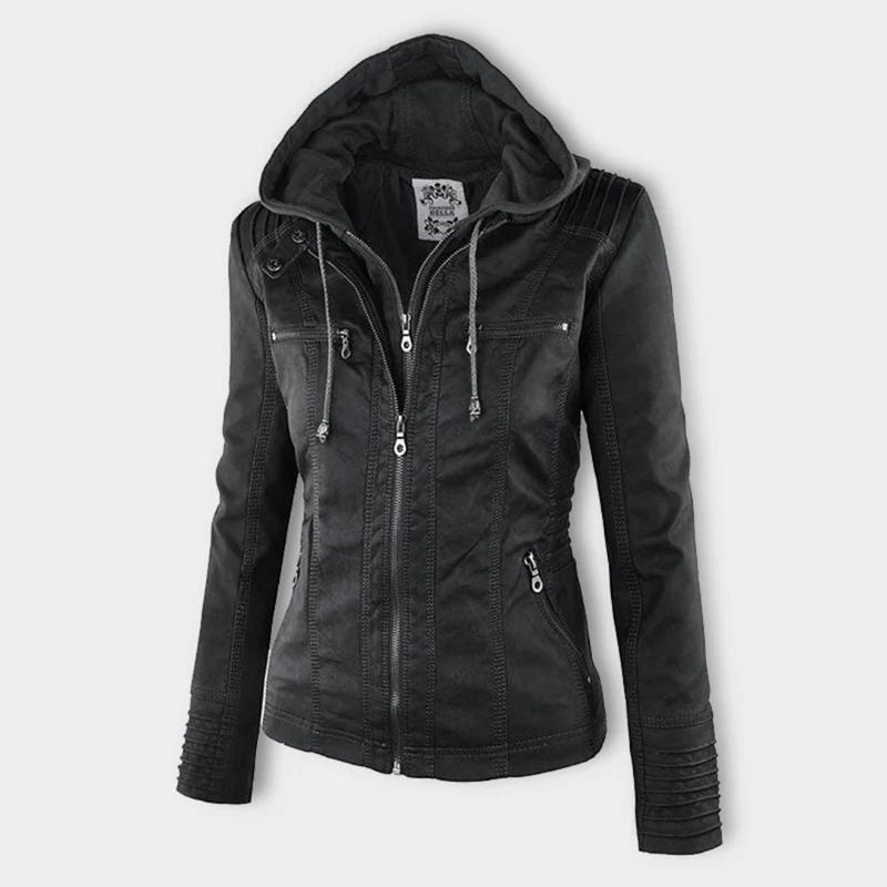 JIMENA - CHAQUETA DE PIEL CON CAPUCHA