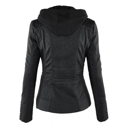 JIMENA - CHAQUETA DE PIEL CON CAPUCHA
