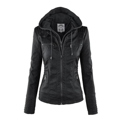 JIMENA - CHAQUETA DE PIEL CON CAPUCHA