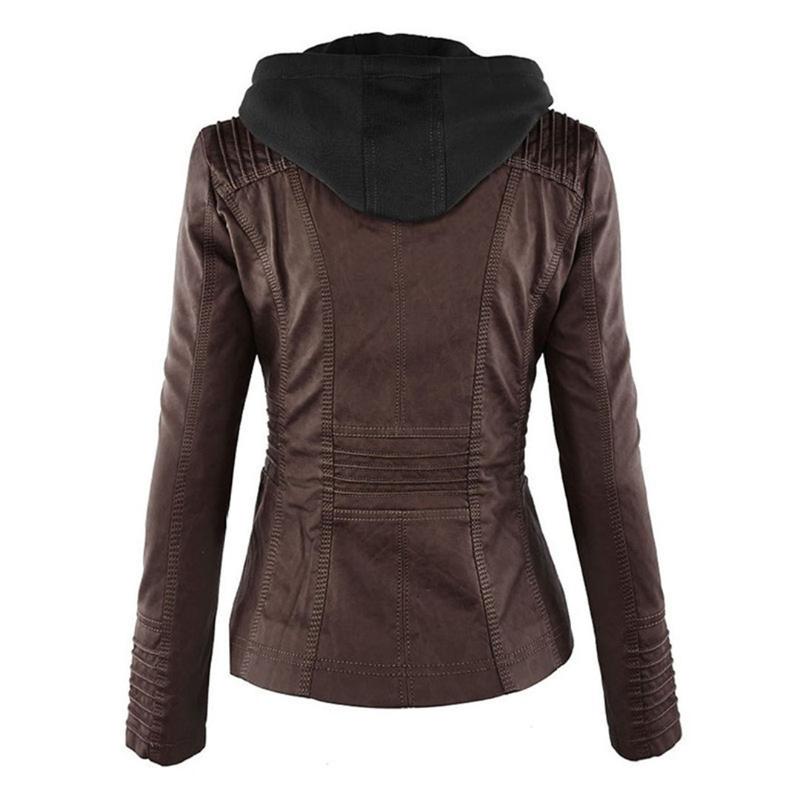 JIMENA - CHAQUETA DE PIEL CON CAPUCHA