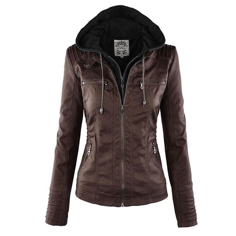 JIMENA - CHAQUETA DE PIEL CON CAPUCHA