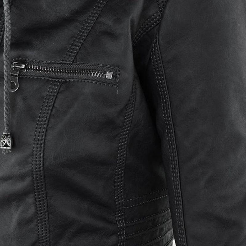 JIMENA - CHAQUETA DE PIEL CON CAPUCHA
