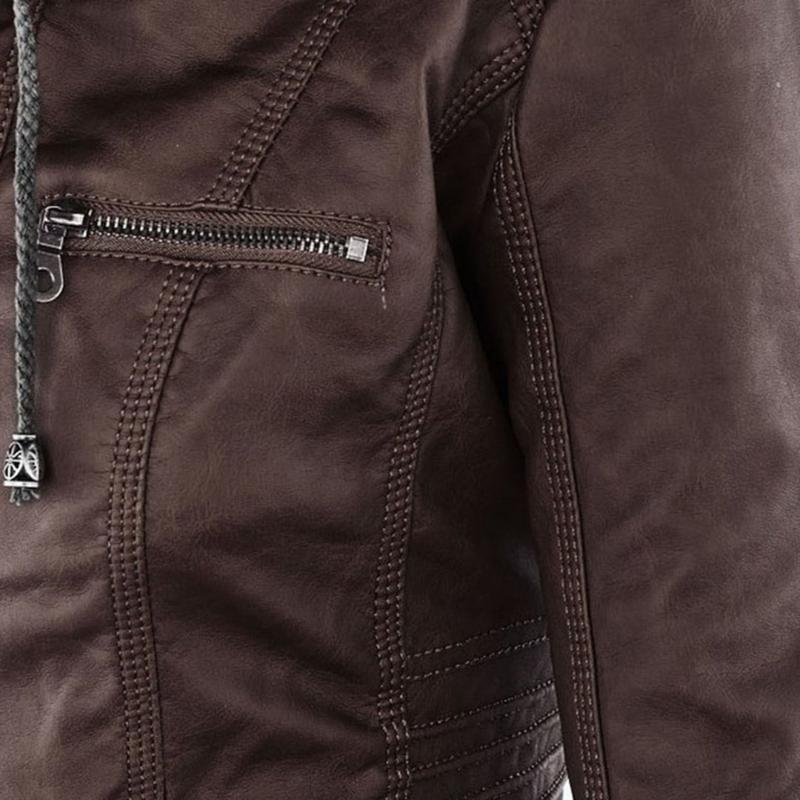 JIMENA - CHAQUETA DE PIEL CON CAPUCHA