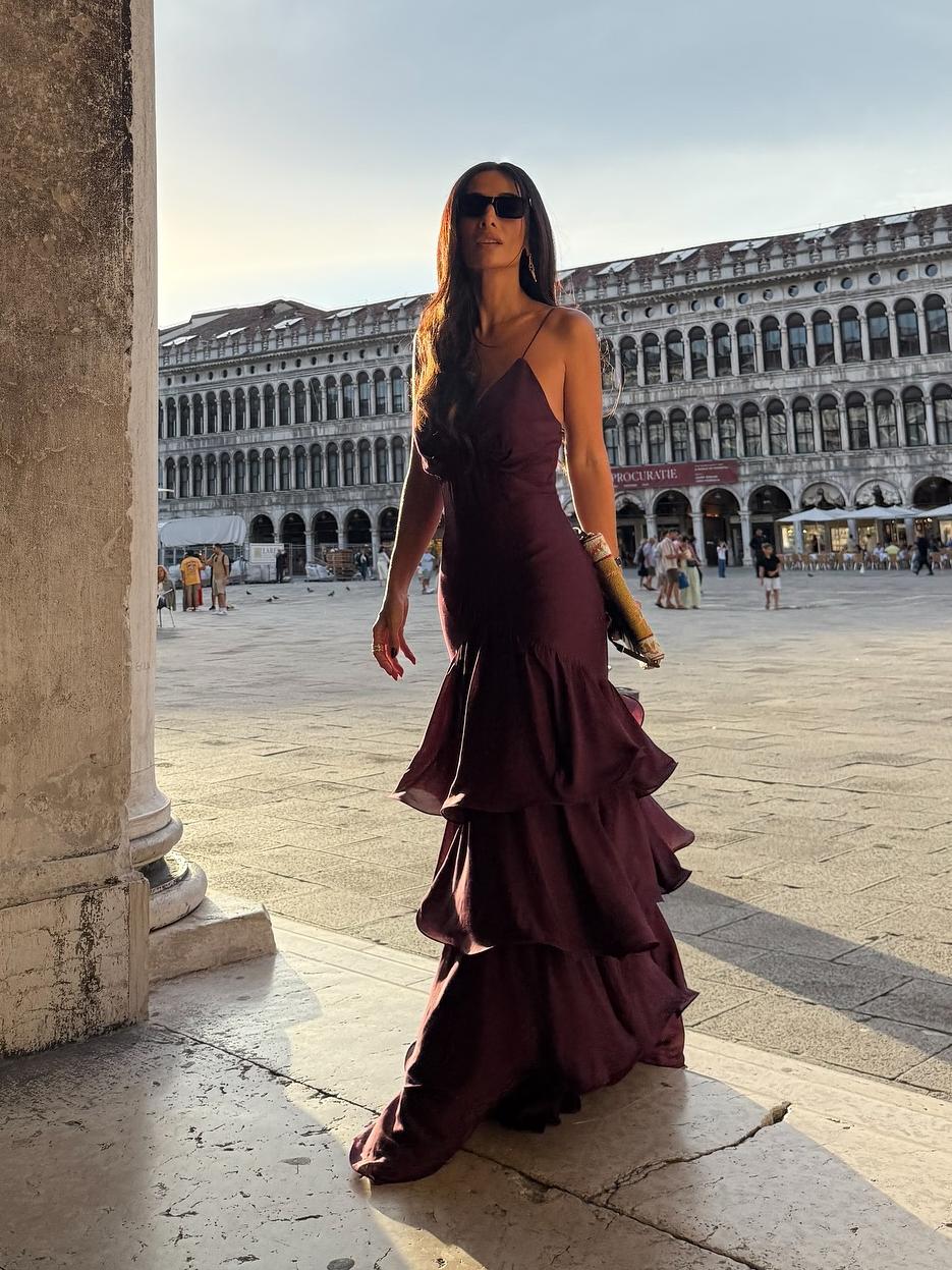ALISA - VESTIDO LARGO CON VOLANTES