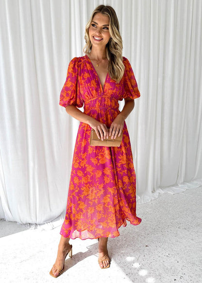 ANDREA - VESTIDO MIDI ESTAMPADO