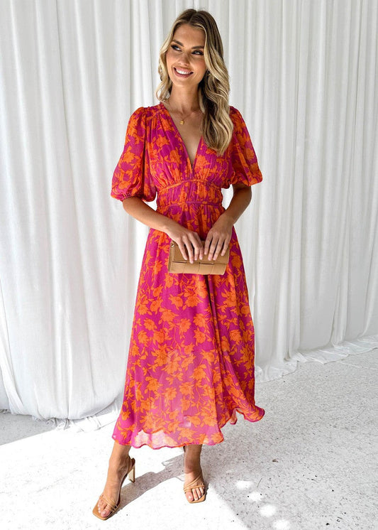 ANDREA - VESTIDO MIDI ESTAMPADO
