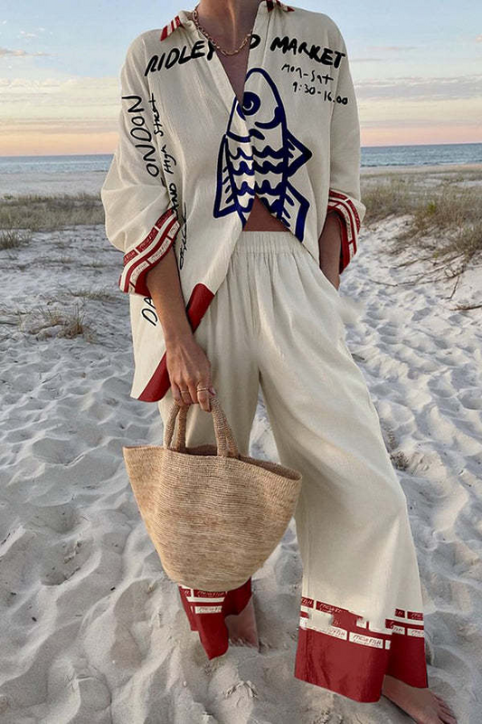 PRADA - CONJUNTO DE LINO ESTAMPADO