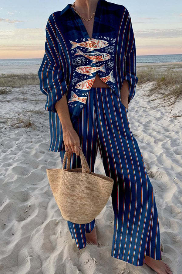 LILA - CONJUNTO DE LINO ESTAMPADO