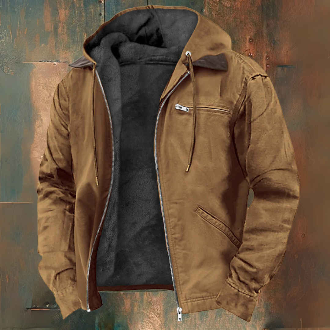 CHAQUETA CON CAPUCHA Y CREMALLERA
