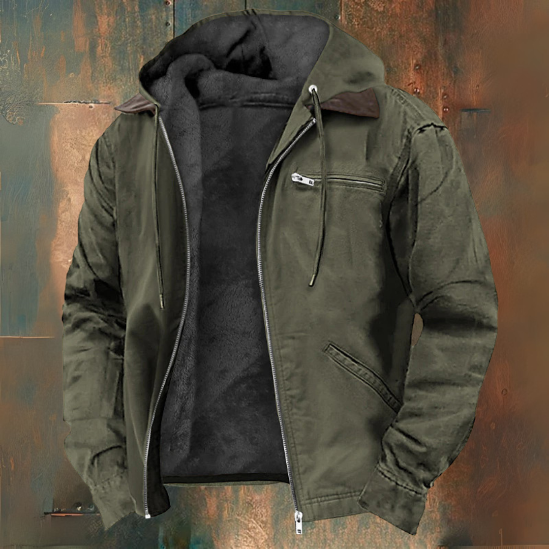 CHAQUETA CON CAPUCHA Y CREMALLERA