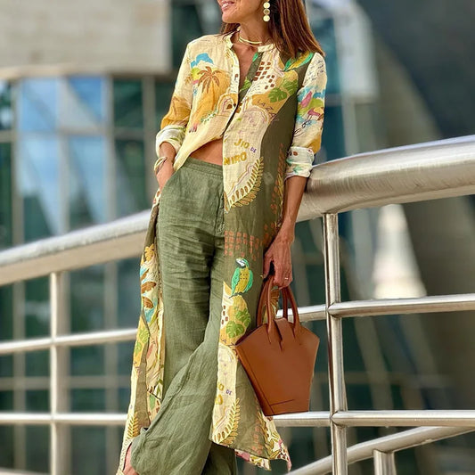 MILAGRO - CONJUNTO DE LINO ESTAMPADO