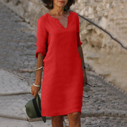 EURA - VESTIDO CON ESCOTE EN V