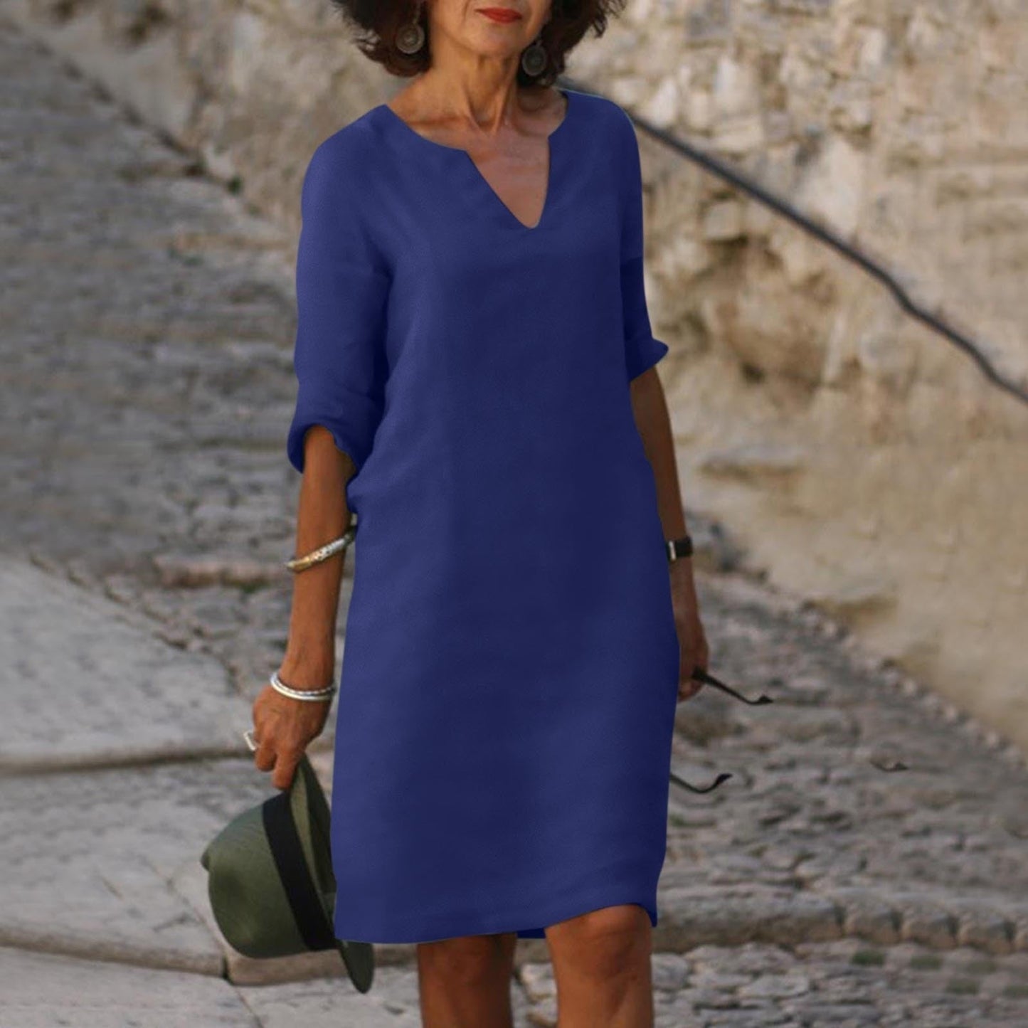 EURA - VESTIDO CON ESCOTE EN V