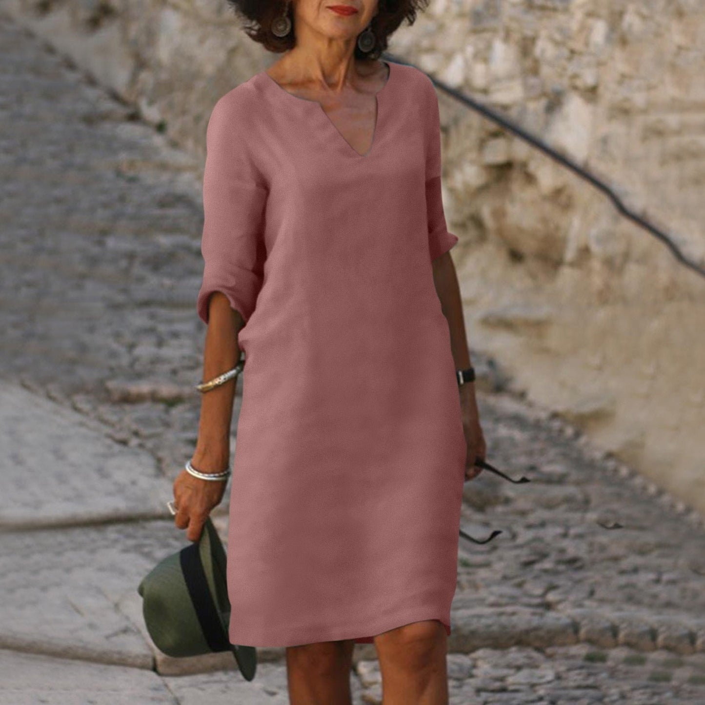 EURA - VESTIDO CON ESCOTE EN V