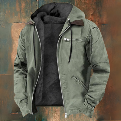 CHAQUETA CON CAPUCHA Y CREMALLERA