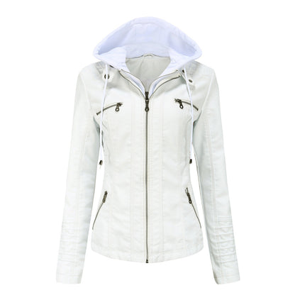 JIMENA - CHAQUETA DE PIEL CON CAPUCHA