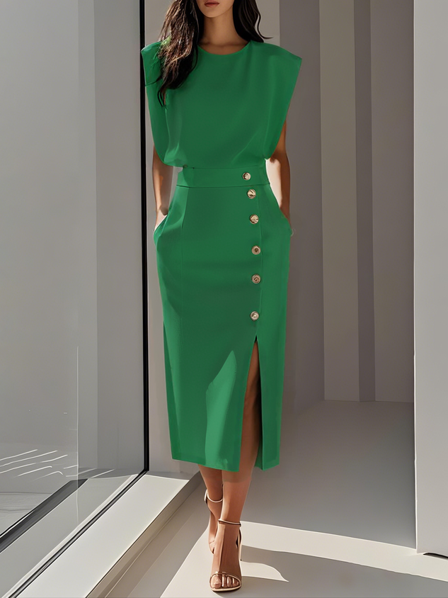 ELENA - VESTIDO MIDI ELEGANTE