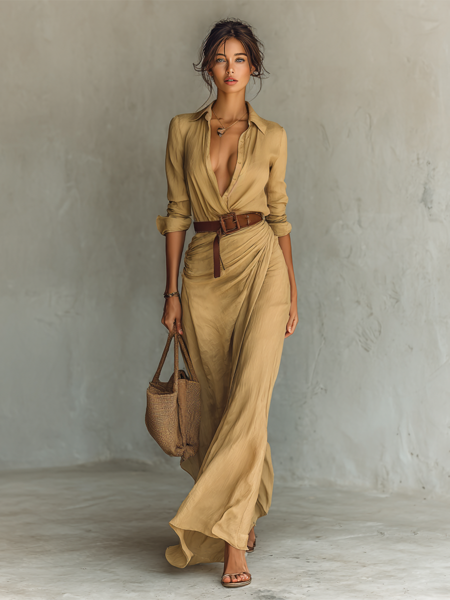 NURIA | VESTIDO LARGO CON BOTONES