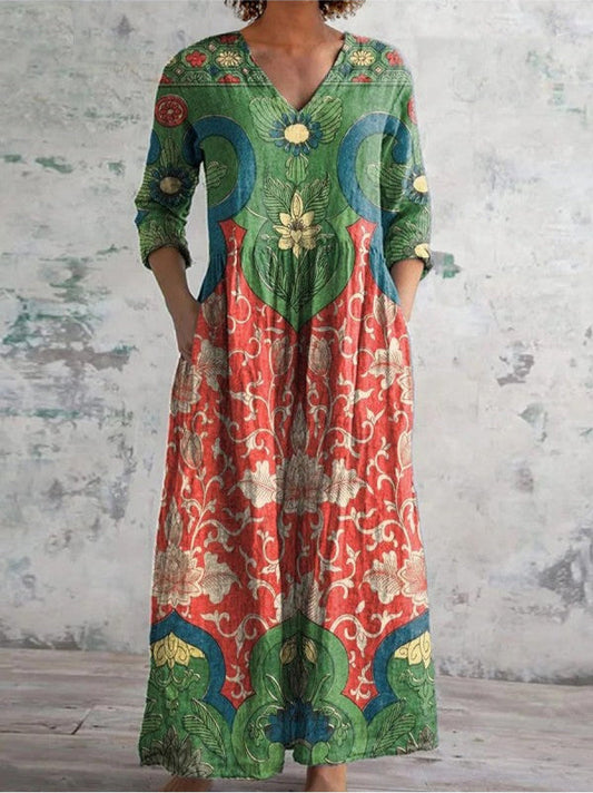 NATURA - VESTIDO LARGO ESTAMPADO