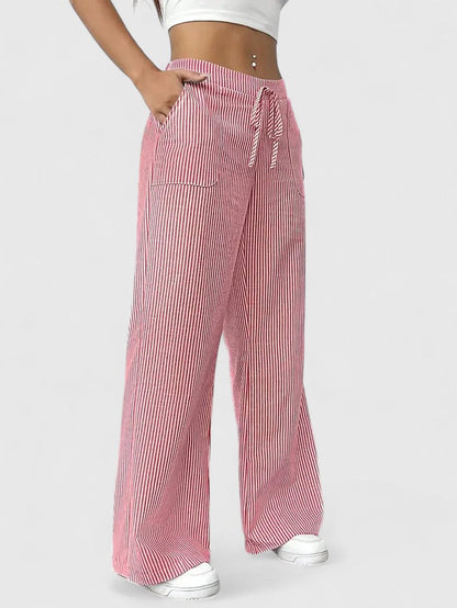 PANTALÓN A RAYAS CON CORDÓN