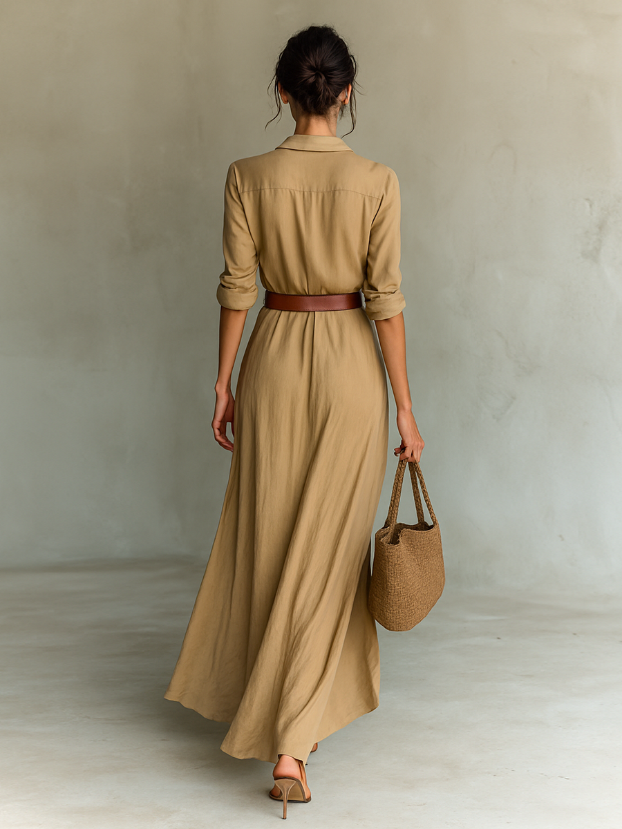 NURIA | VESTIDO LARGO CON BOTONES