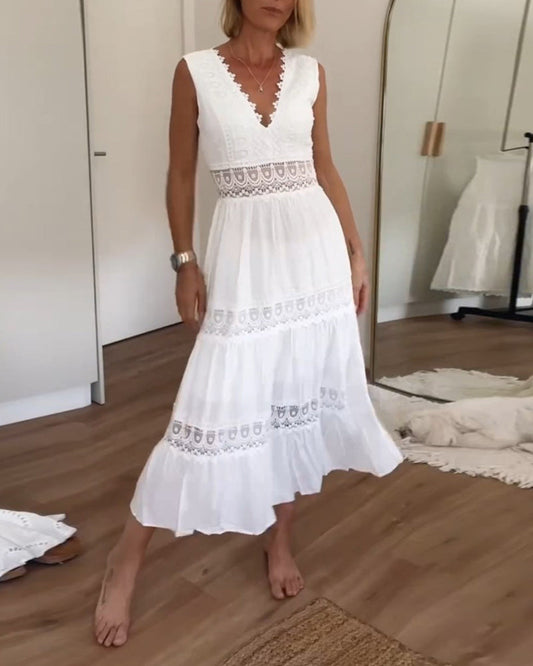 NINFA - VESTIDO MIDI DE ENCAJE