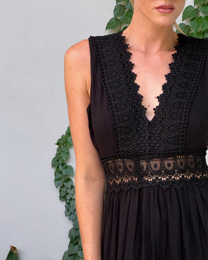 NINFA - VESTIDO MIDI DE ENCAJE