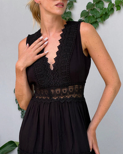 NINFA - VESTIDO MIDI DE ENCAJE