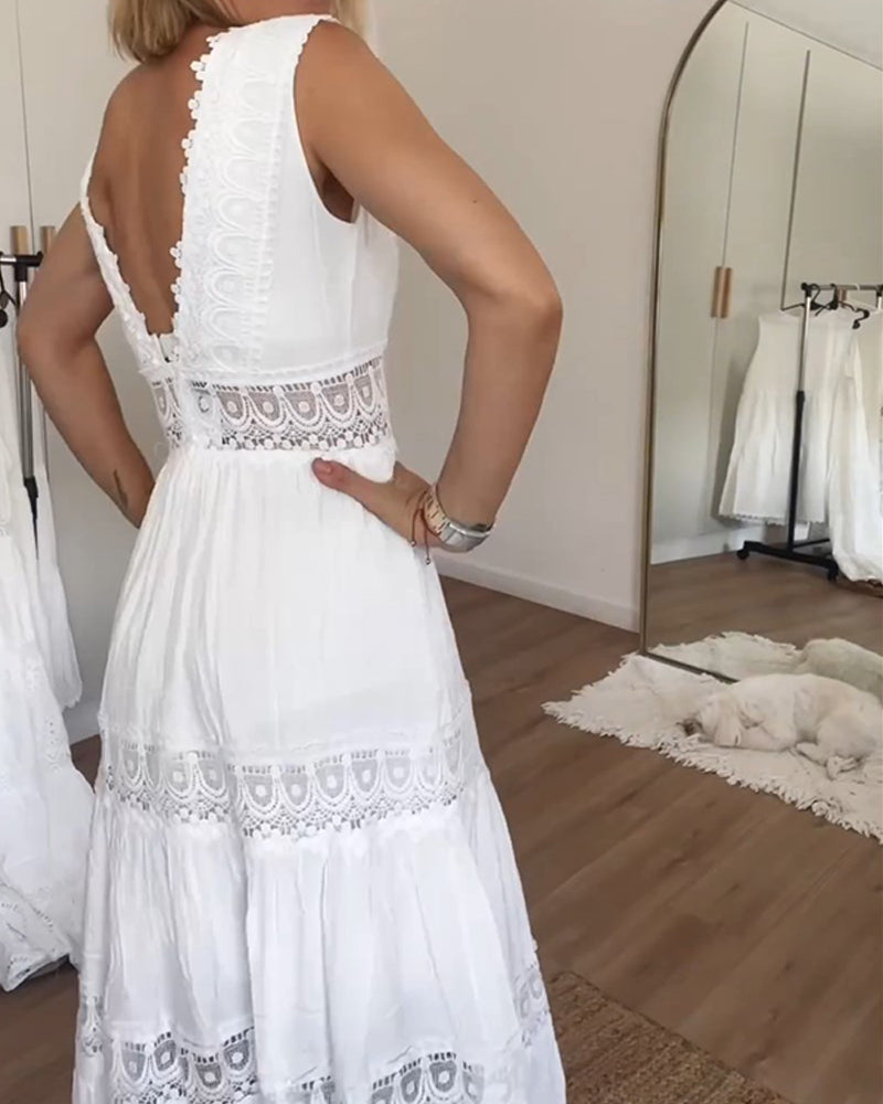 NINFA - VESTIDO MIDI DE ENCAJE
