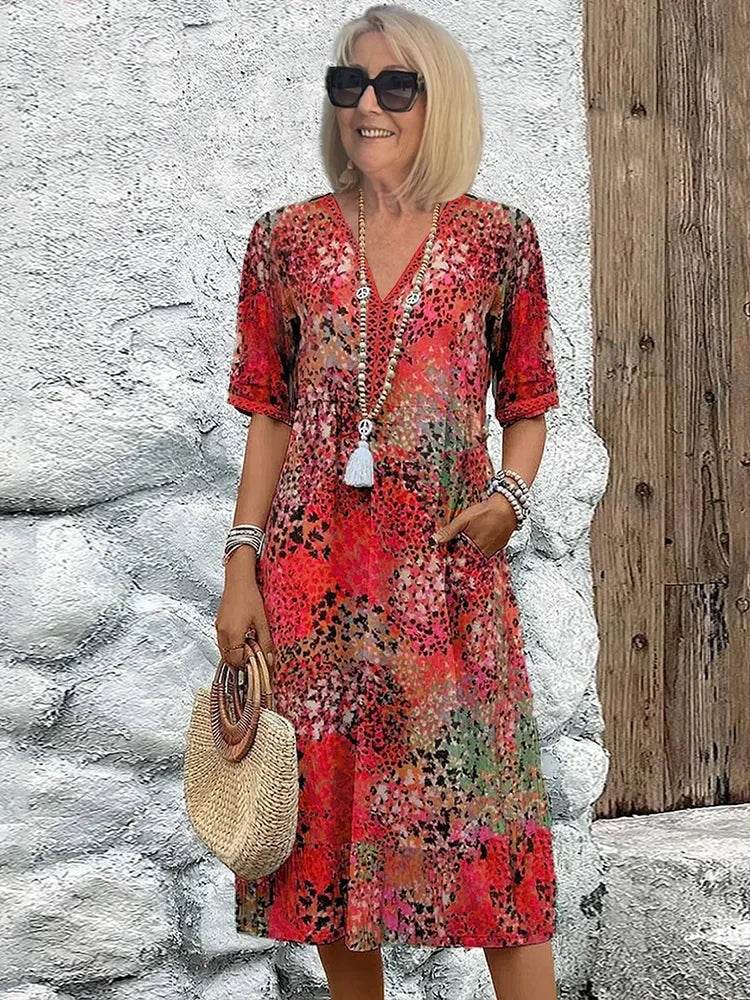 Helena - Vestido midi estampado