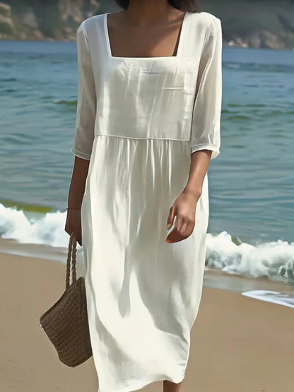 LUNA - VESTIDO MIDI DE MANGA CORTA