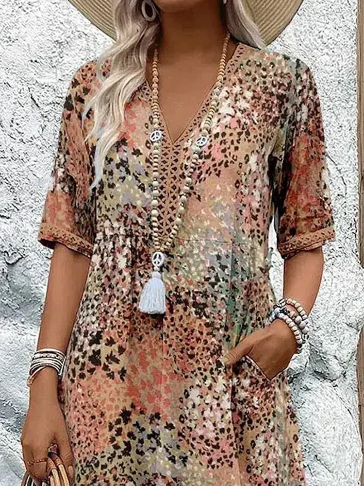 Helena - Vestido midi estampado