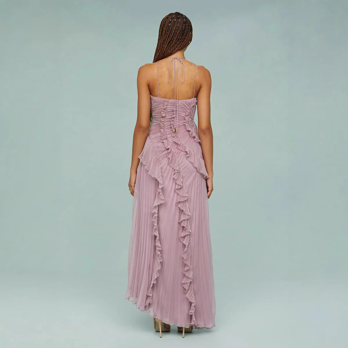 Olaya - Vestido largo con volantes