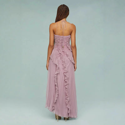 OLAYA - VESTIDO LARGO CON VOLANTES