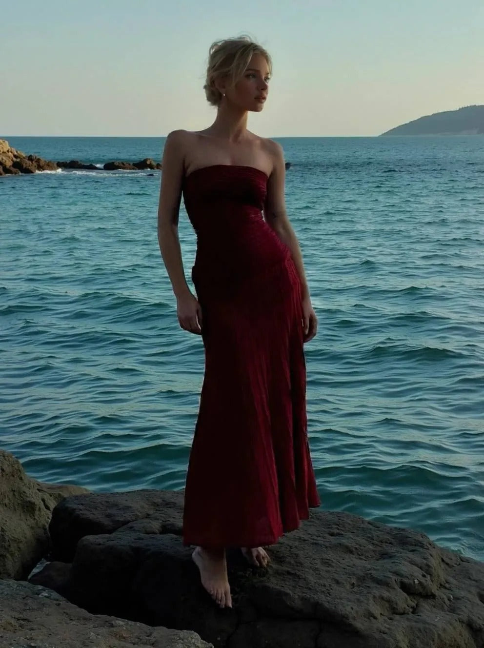 SONIA - VESTIDO LARGO PLISADO