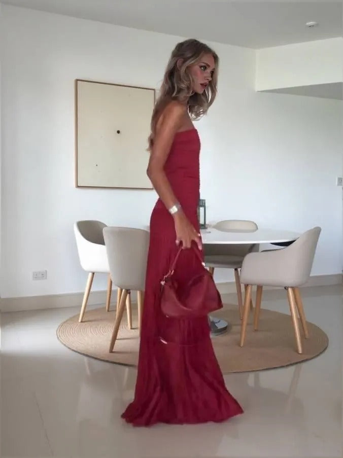 SONIA - VESTIDO LARGO PLISADO
