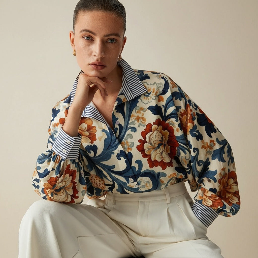 CAMISA CON ESTAMPADO FLORAL