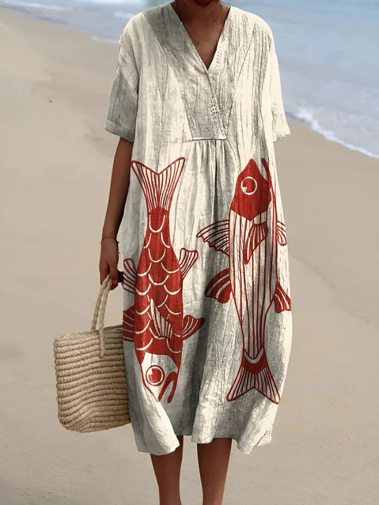 NOELIA - VESTIDO MIDI ESTAMPADO