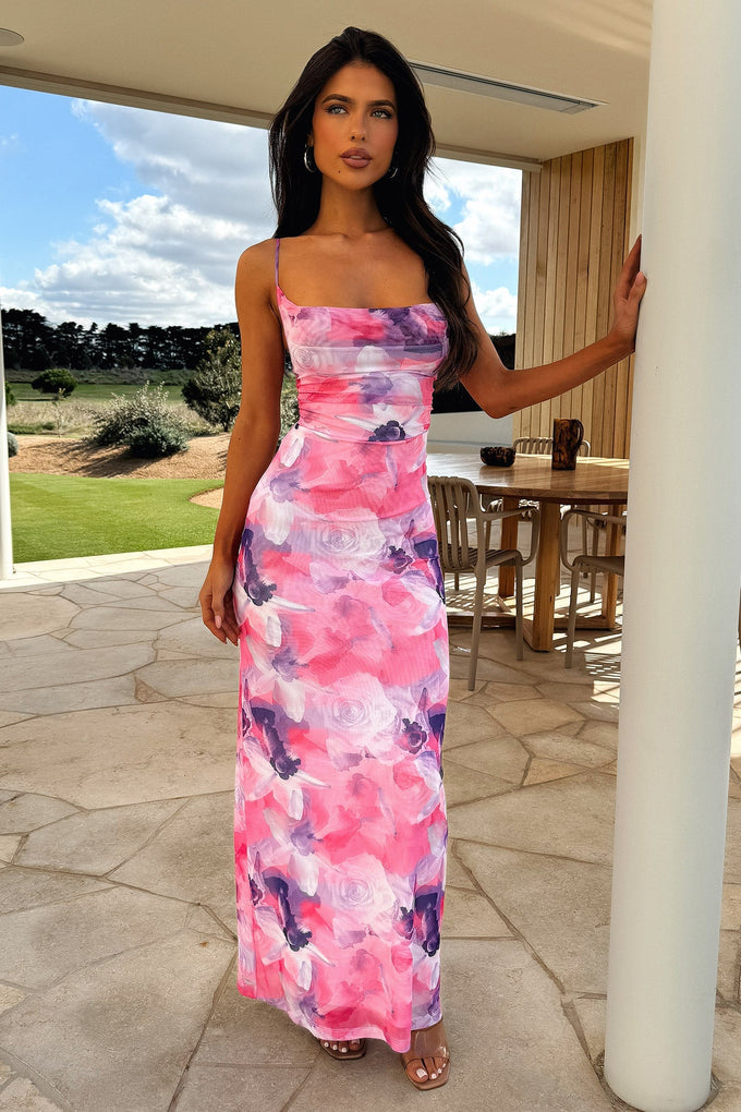 Leah - Vestido largo estampado