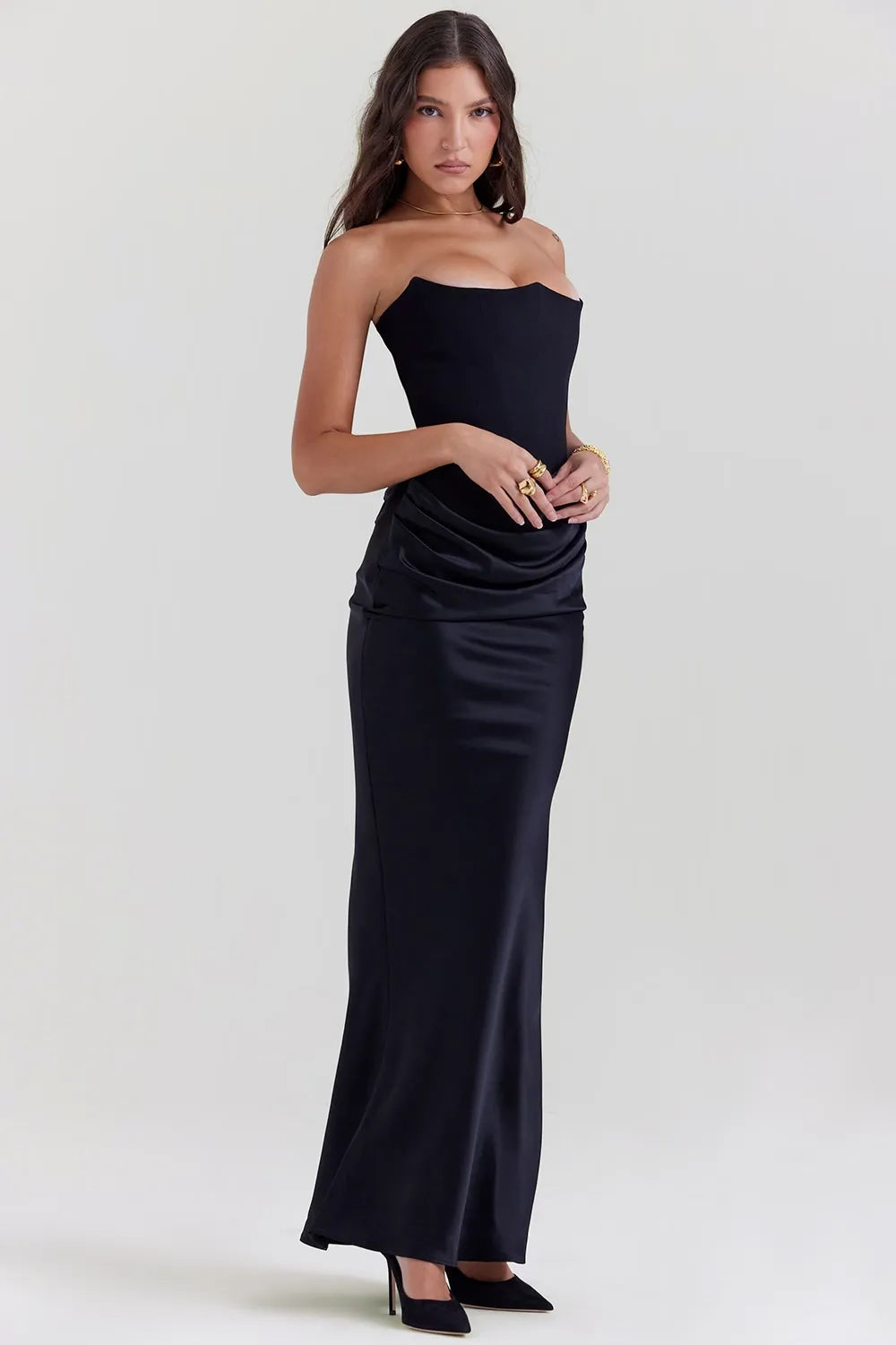 Nina | Vestido largo de satén
