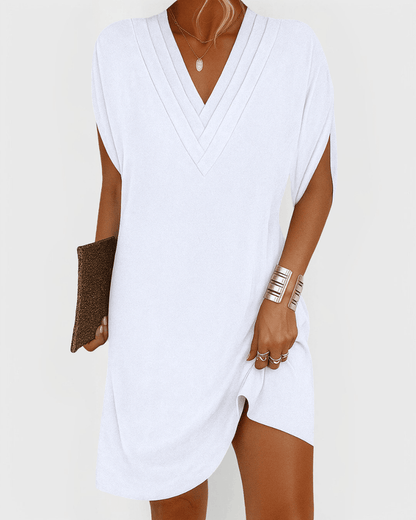 ROSA - VESTIDO MIDI CON ESCOTE EN V