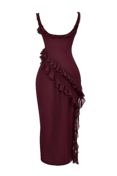 DALILA - VESTIDO LARGO CON VOLANTES