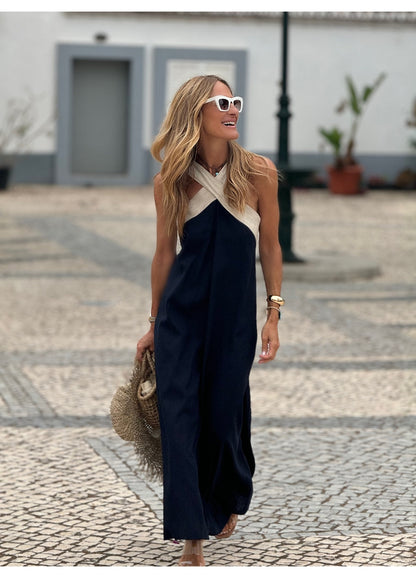 LIDIA - VESTIDO LARGO DE CUELLO HALTER