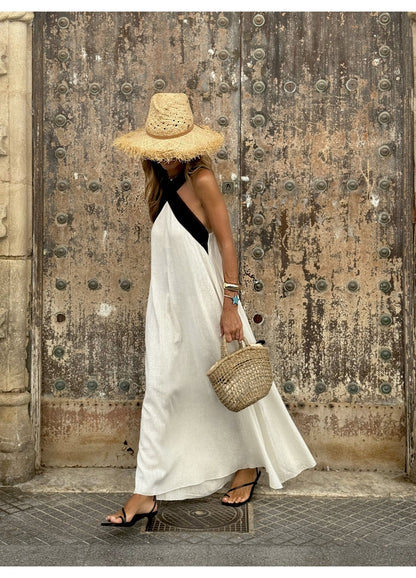 LIDIA - VESTIDO LARGO DE CUELLO HALTER
